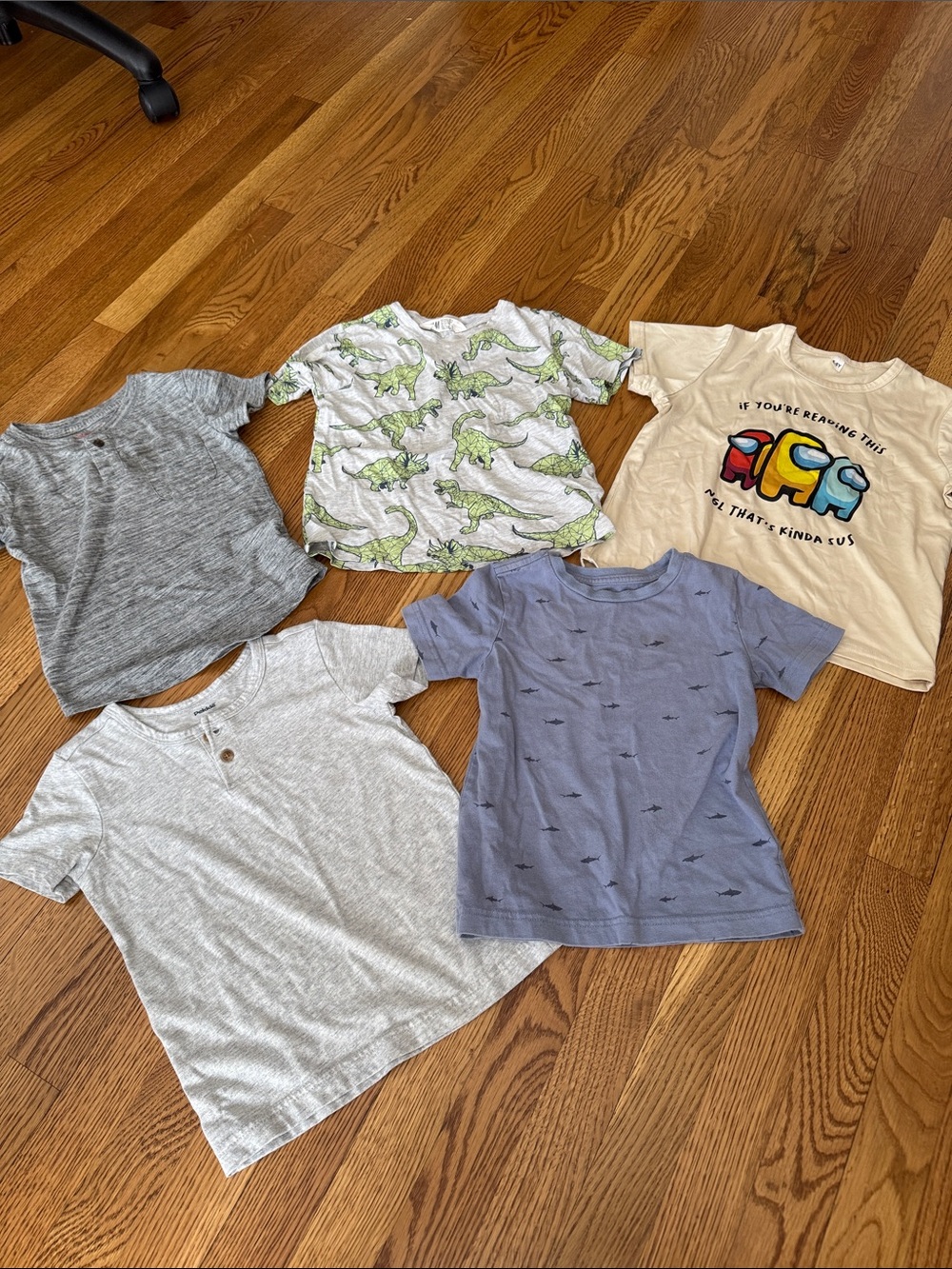 Kids t-shirt bundle Dinosaur/sharks/among us grey Graphic Tees